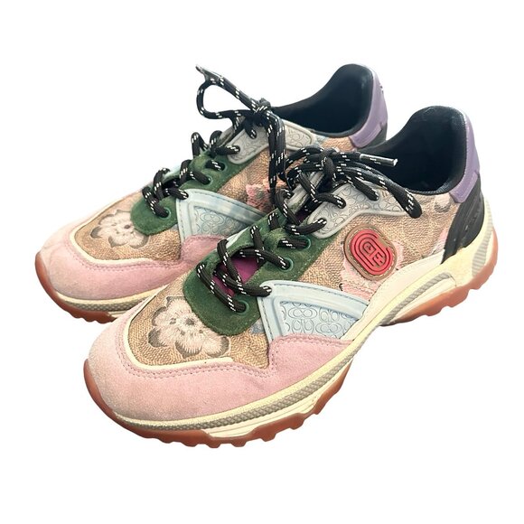 Coach Shoes - Coach C143 Runner With Kaffe Fassett Floral Print Sneakers Size 9